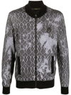Billionaire Embroidered Logo-crest Bomber Jacket In Black