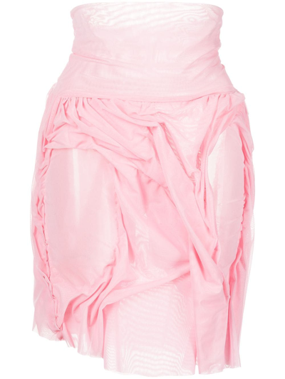 Di Petsa Wetlook Mini Skirt In Pink