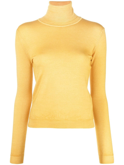 Aspesi Wool Roll-neck Jumper In Yellow