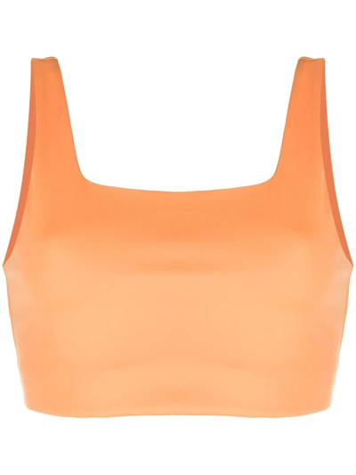 Girlfriend Collective Tommy Sleeveless Cropped Top In Orange