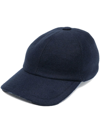 Fedeli Cashmere-cotton Textured Cap In Blue