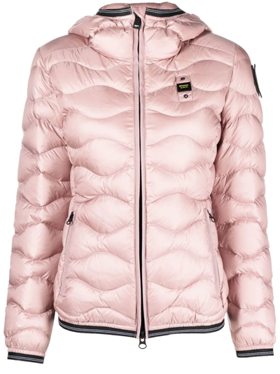 Blauer Logo-patch Padded Jacket In Pink