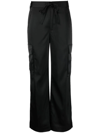 Proenza Schouler White Label Drawstring-fastening Cargo Trousers In Black