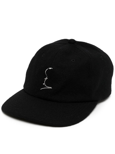 Undercover Alfred Hitchcock-embroidery Cap In Black