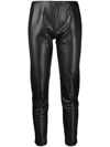 ERMANNO FIRENZE FAUX-LEATHER CROPPED TROUSERS