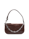 By Far Mini Rachel Croc-effect Bag In Brown
