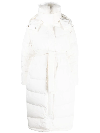 Yves Salomon Duck-feather Padded Coat In White