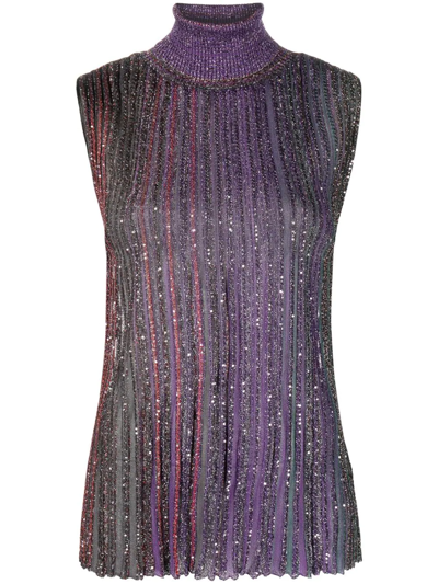 Missoni Metallic-thread Sleeveless Top In Multicoloured