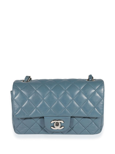 Pre-owned Chanel Mini Classic Flap Shoulder Bag In Blue