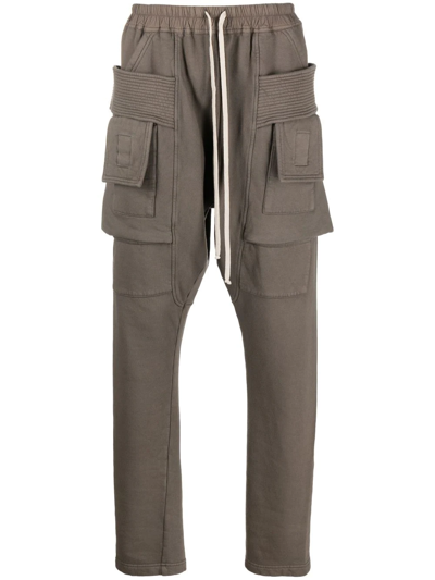 Rick Owens Drkshdw Cotton Cargo Trousers In Grey