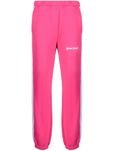Palm Angels Logo-print Cotton Track Trousers In Pink