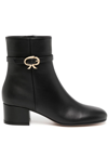 GIANVITO ROSSI RIBBON 45MM BOW-BUCKLE ANKLE BOOTS