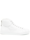Gianvito Rossi High Top Leather Sneakers In White