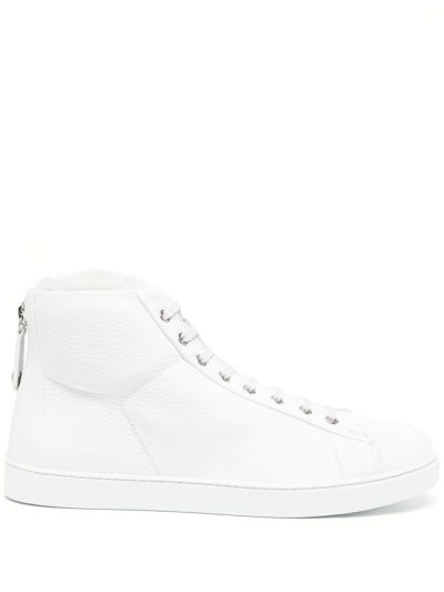 Gianvito Rossi High Top Leather Trainers In White