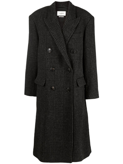 Isabel Marant Étoile Double-breasted Organic Wool Coat In Grey