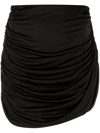 Gauge81 Kanda Ruched Jersey Mini Skirt In Schwarz