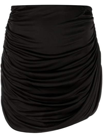 Gauge81 Kanda Ruched Jersey Mini Skirt In Black