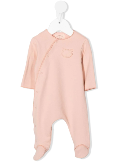 Teddy & Minou Babies' Logo贴花连体衣 In Pink