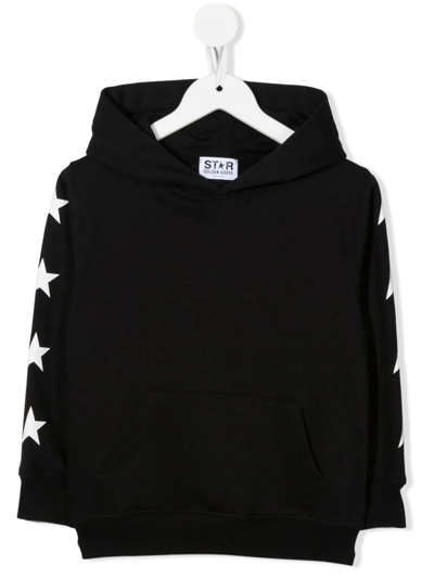 Golden Goose Kids' Star-print Hoodie In Black