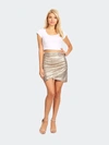 Anna-kaci Short Sparkly Sequin Mini Skirt In Brown