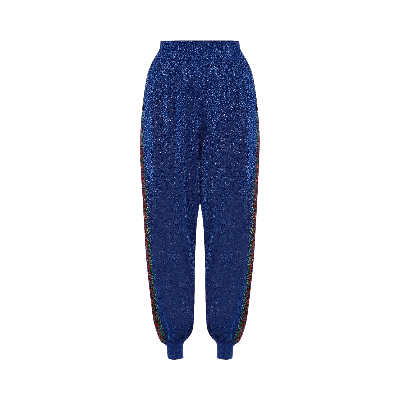 Pre-owned Gucci Wool Lamé Track Bottoms 'blue/red/multicolor'