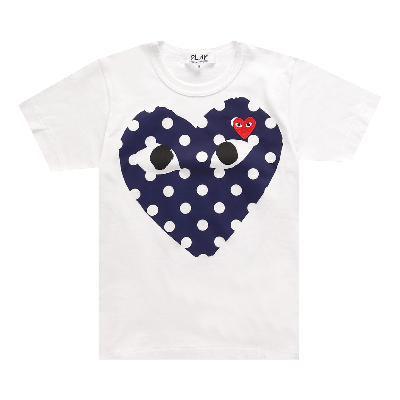 Pre-owned Comme Des Garçons Play Polka Dot Tee 'white'