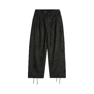 Pre-owned Engineered Garments Rayon Wool Flocking Splatter Print Emerson Pant 'charcoal' In Grey
