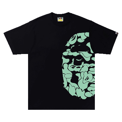 Pre-owned Bape Glow In The Dark Camo Side Big Ape Head Tee 'black'