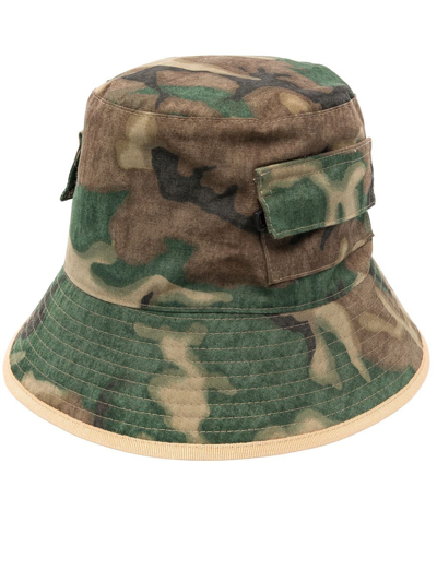 Dsquared2 Camouflage-print Bucket Hat In Green