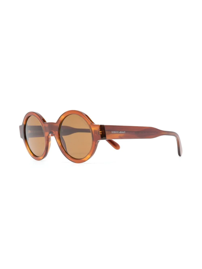 Giorgio Armani Tinted-lens Round-frame Sunglasses In Brown