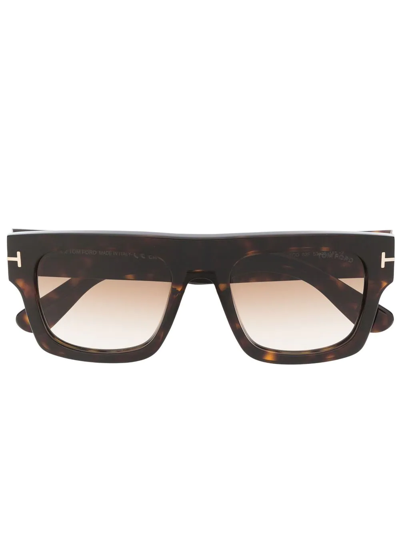 Tom Ford Fausto Oversize-frame Sunglasses In 52fdark Havana