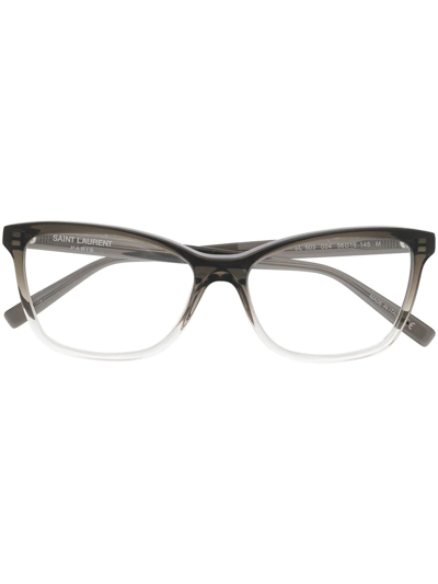 Saint Laurent Gradient-effect Square-frame Glasses In Grau