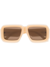 Loewe Women's Oversized Rectangular-frame Acetate Sunglasses In Off-white
