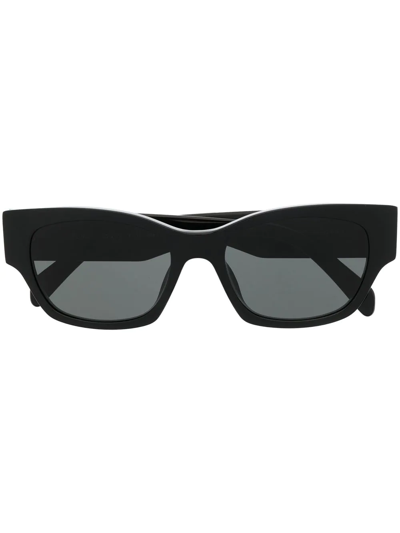Celine Logo-print Square-frame Sunglasses In Black