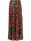 ALESSANDRO ENRIQUEZ ALL-OVER FLORA-PRINT PLEATED TROUSERS