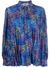 ALESSANDRO ENRIQUEZ PLEATED FIREWORK-PRINT BLOUSE