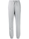 Moncler Logo-patch Cotton-blend Track Pants In Grau