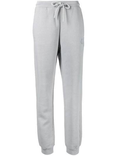Moncler Logo-patch Cotton-blend Track Pants In Grey