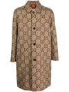 GUCCI GG-PATTERN SINGLE-BREASTED COAT