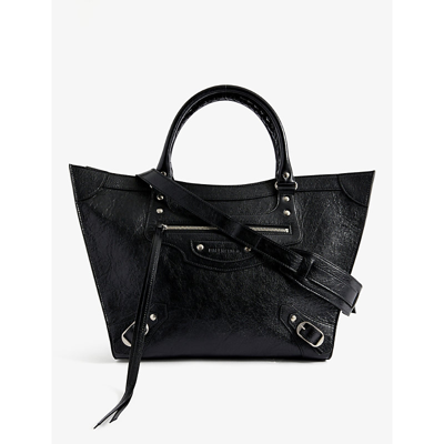 balenciaga black leather tote