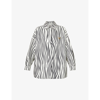 Valentino Zebra Print Cotton & Silk Faille Overshirt In Avorio Nero