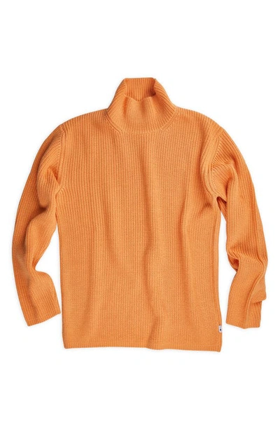Nn07 Rib Mock Neck Wool Blend Sweater In Papaya
