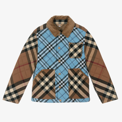Burberry Boys Teen Checked Quilted Jacket