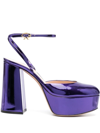 Gianvito Rossi Dua 70 Leather Platform Pump In Blue