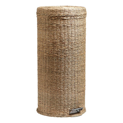 Oka Large Pandanus Pedal Bin - Natural In Brown