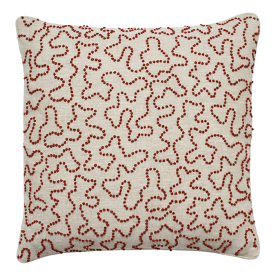 Oka Leptoria Embroidered Pillow Cover - Blood Orange