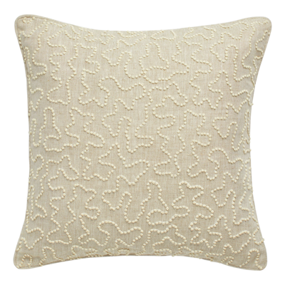 Oka Leptoria Embroidered Pillow Cover - Chalk