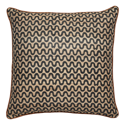 Oka Grassetto Waves Pillow Cover - Indigo/ochre