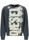 Diesel Bleached Logo Sweatshirt In Grey