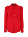 Balmain Silk Shirts With Padded Shoulders In Red
